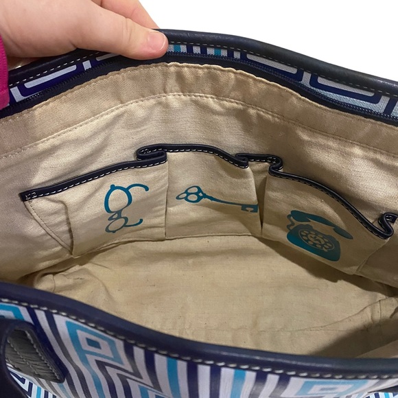 Jonathan Adler tote bag - fabric lining - multi colored print / patterned - Blue - Picture 16 of 16